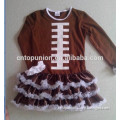 2014 new baby girls brown football dress